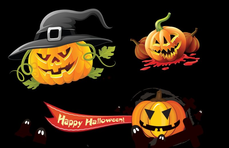 Jack-o'-lantern Pumpkins — Black