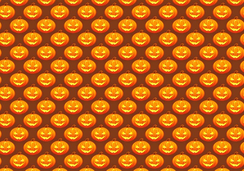 Jack-o'-lantern Pumpkins — Orange, Festive, Night, Digital Art
