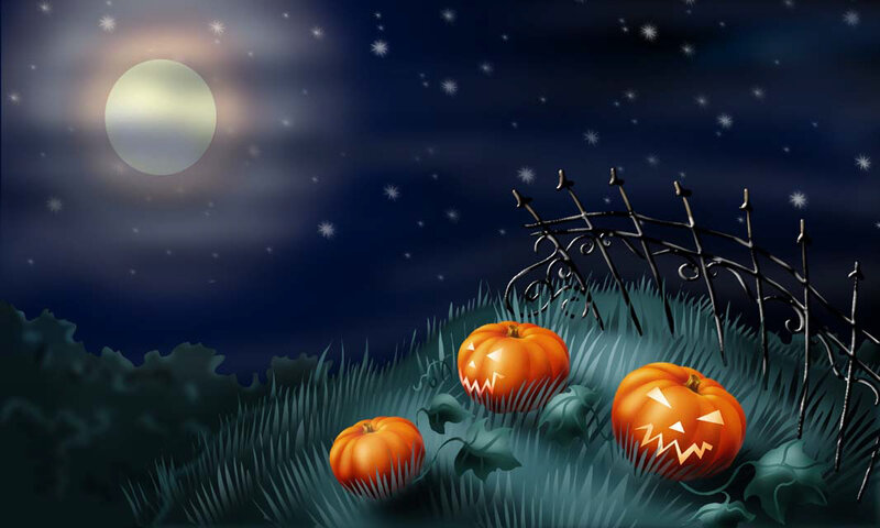 Jack-o'-lantern Pumpkins — Orange, Spooky