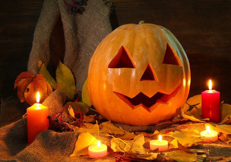 Jack-o'-lantern with Candles