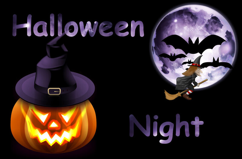 Jack-o'-lantern with Witch