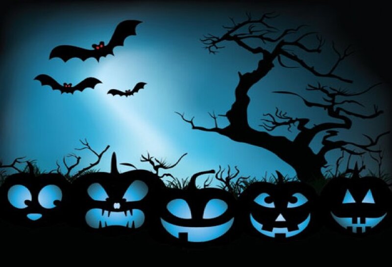 Jack-o'-lanterns and Bats