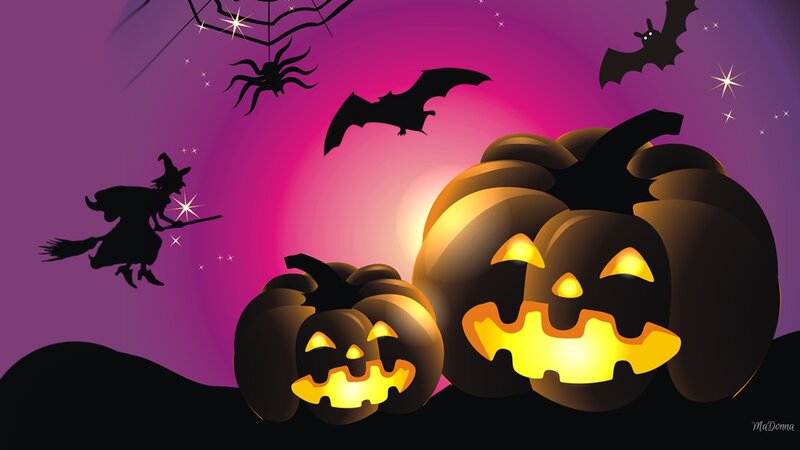 Jack-o'-lanterns and Witch