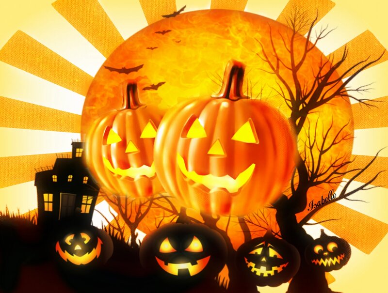 Jack-o'-lanterns at Night — Orange