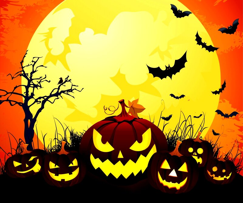 Jack-o'-lanterns at Night