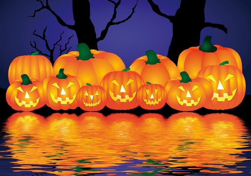 Jack-o'-lanterns by Water