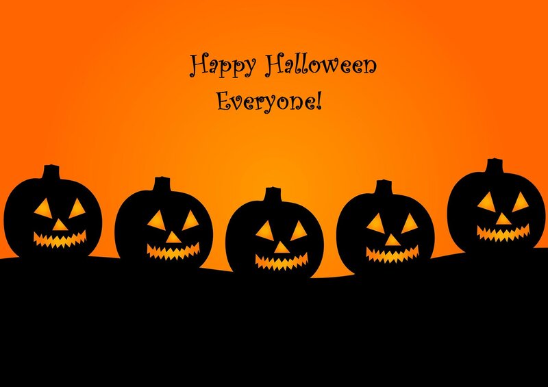 Jack-o'-lanterns in a Row
