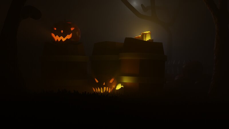 Jack-o'-lanterns in Fog
