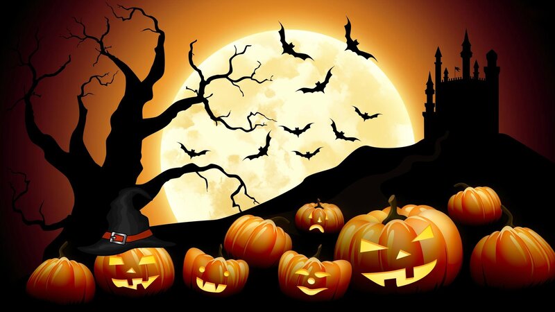 Jack-o'-lanterns in Moonlight