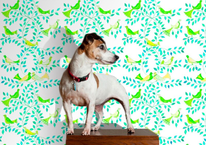 Jack Russell Terrier — Green, Playful, Illustration
