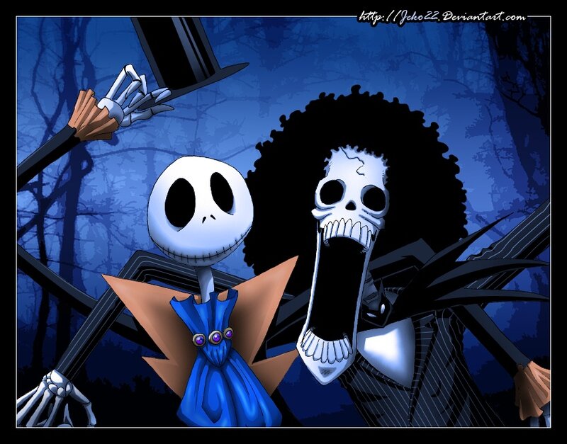 Jack Skellington and a skeleton