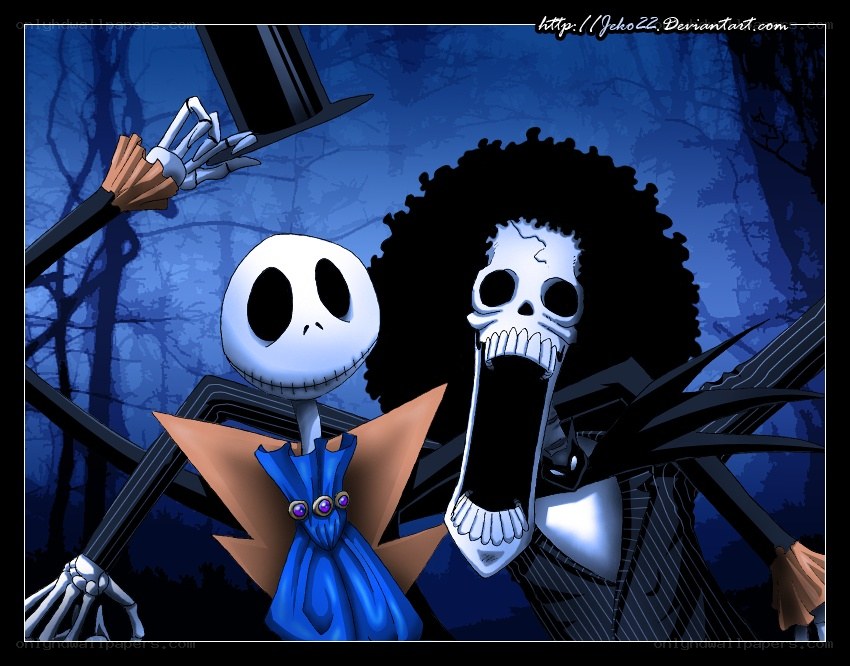 Jack Skellington and a skeleton