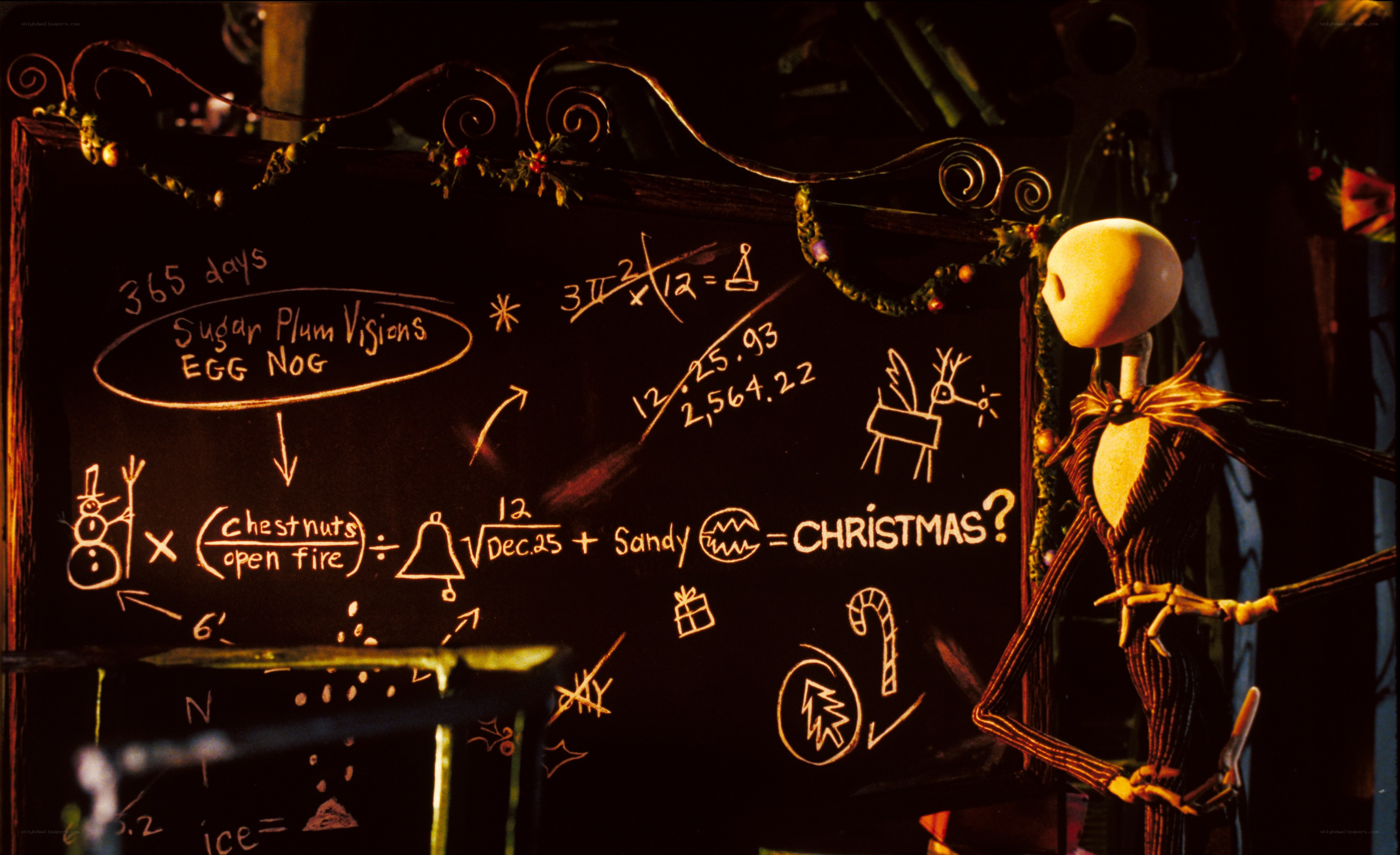 Jack Skellington at chalkboard