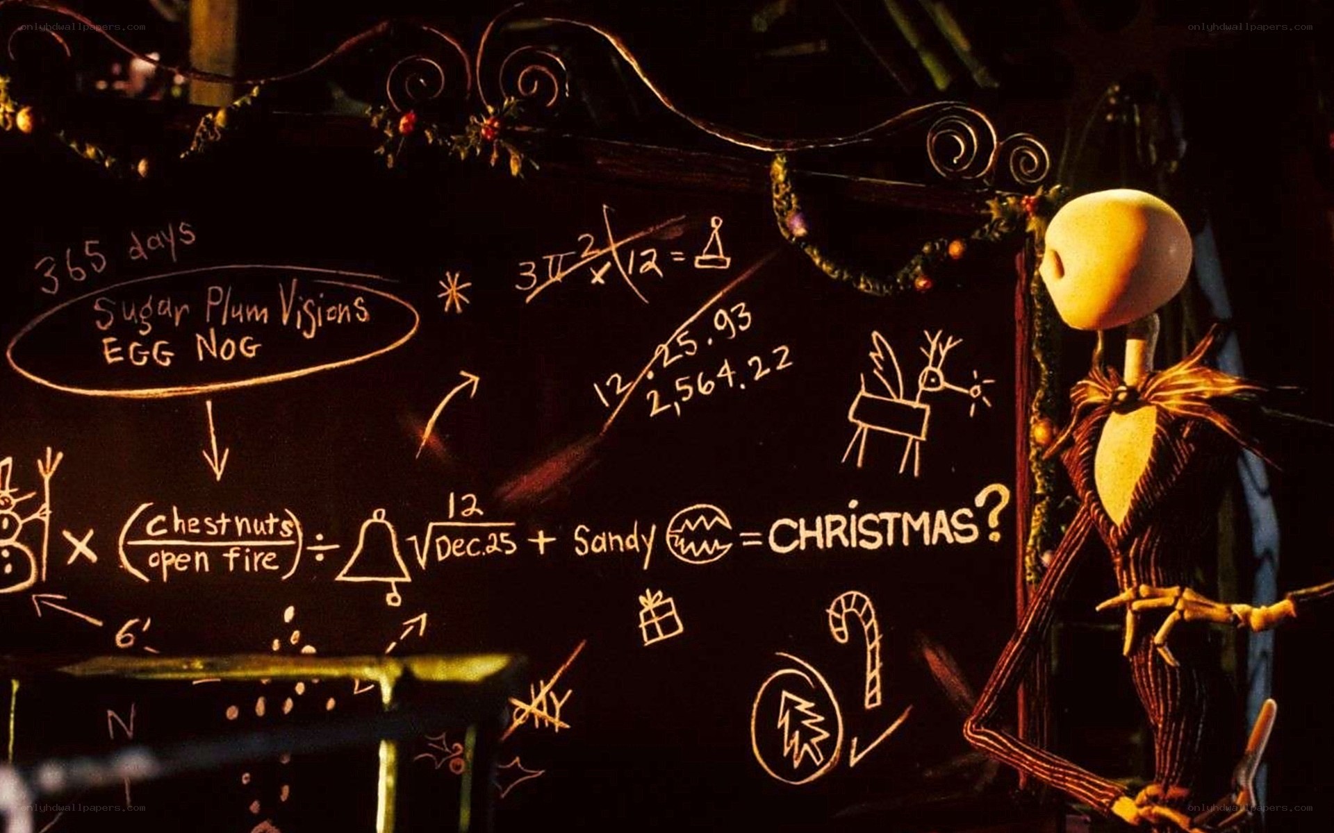 Jack Skellington at chalkboard