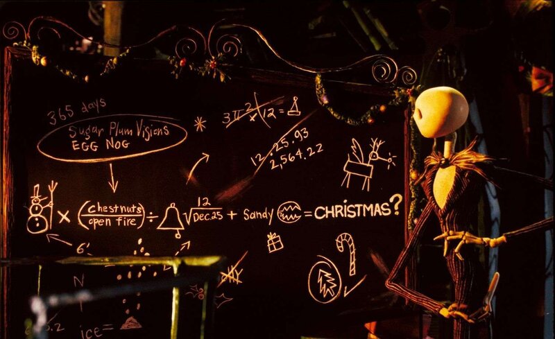 Jack Skellington at chalkboard