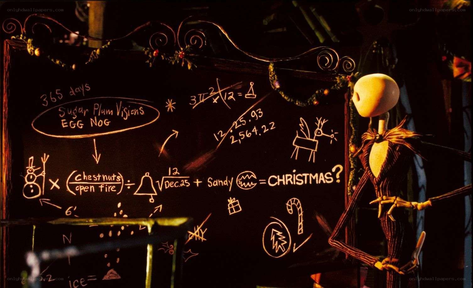 Jack Skellington at chalkboard