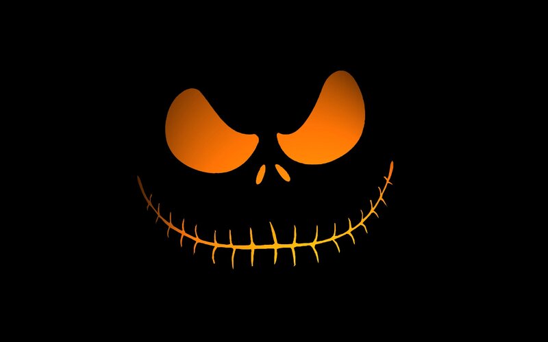 Jack Skellington Face — Black, Creepy, Night