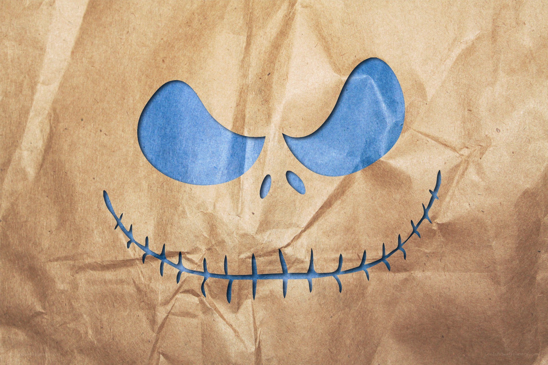 Jack Skellington face on paper