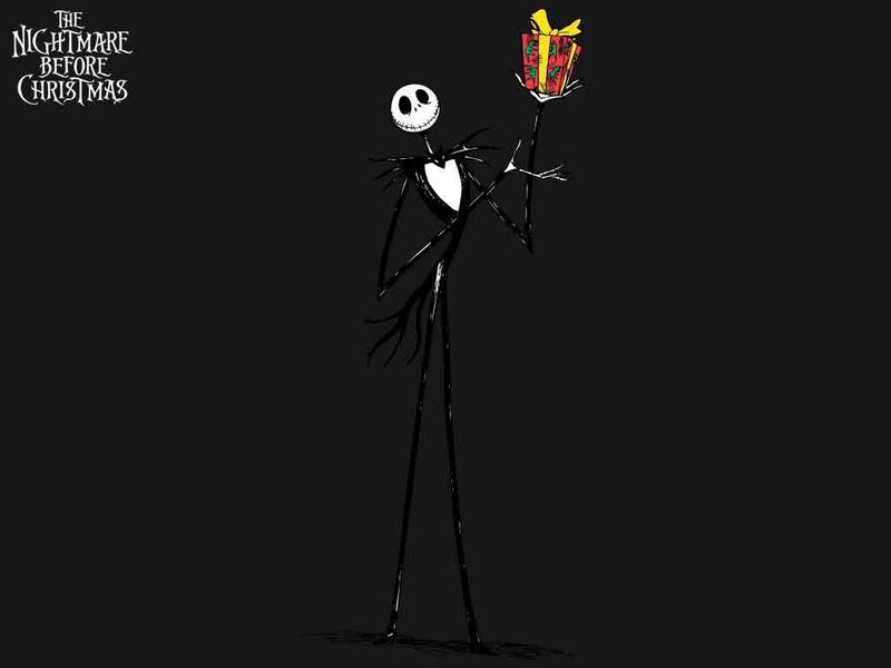 Jack Skellington holding a gift