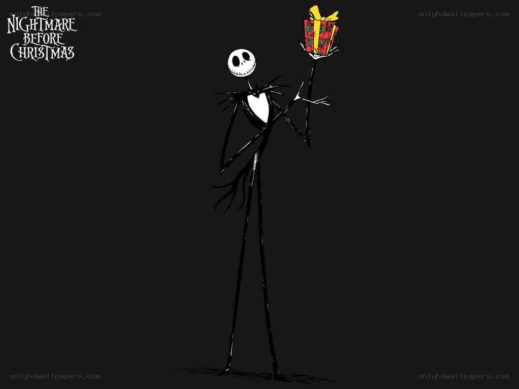 Jack Skellington holding a gift