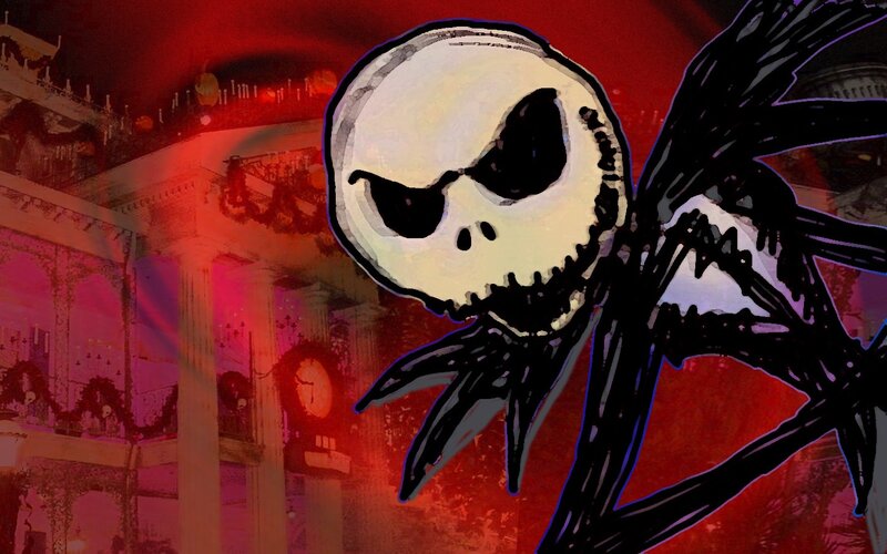Jack Skellington in a red room