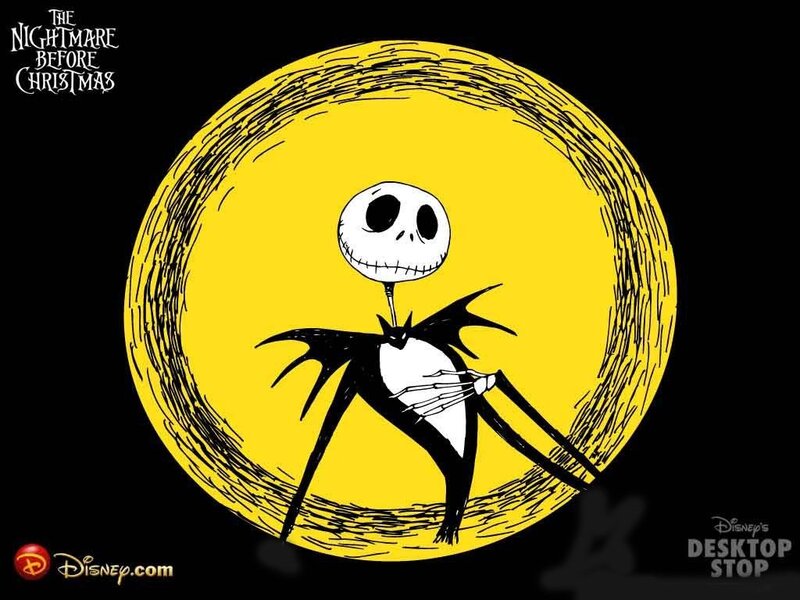 Jack Skellington in front of moon