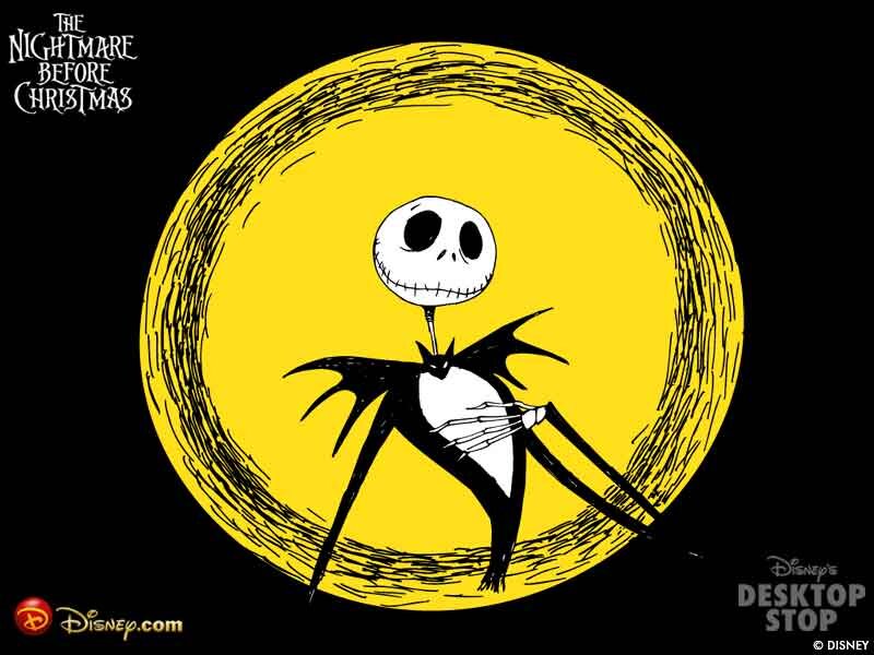 Jack Skellington in front of moon