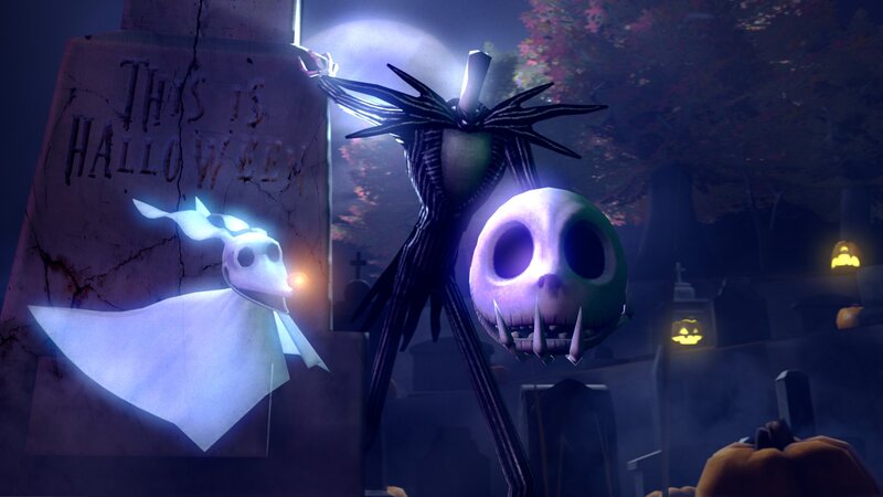 Jack Skellington in Graveyard — Purple