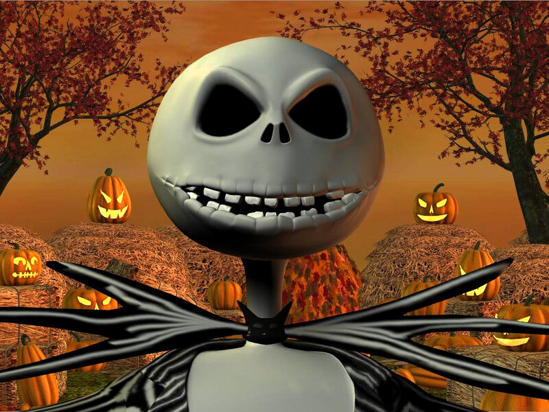 Jack Skellington in pumpkin patch