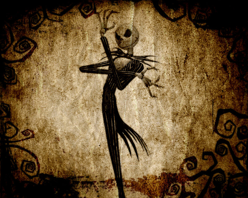 Jack Skellington on old paper