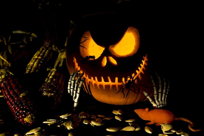 Jack Skellington Pumpkin — Black, Creepy
