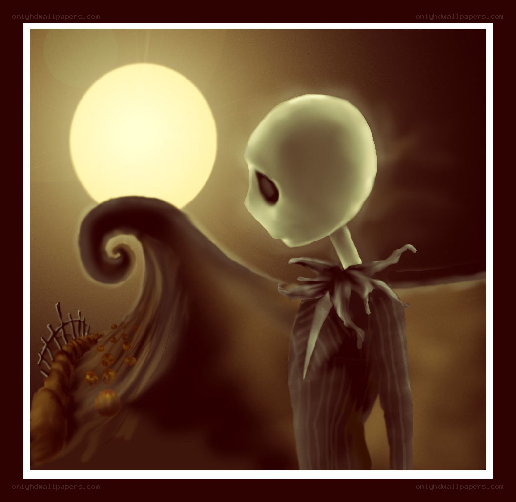 Jack Skellington under the moon