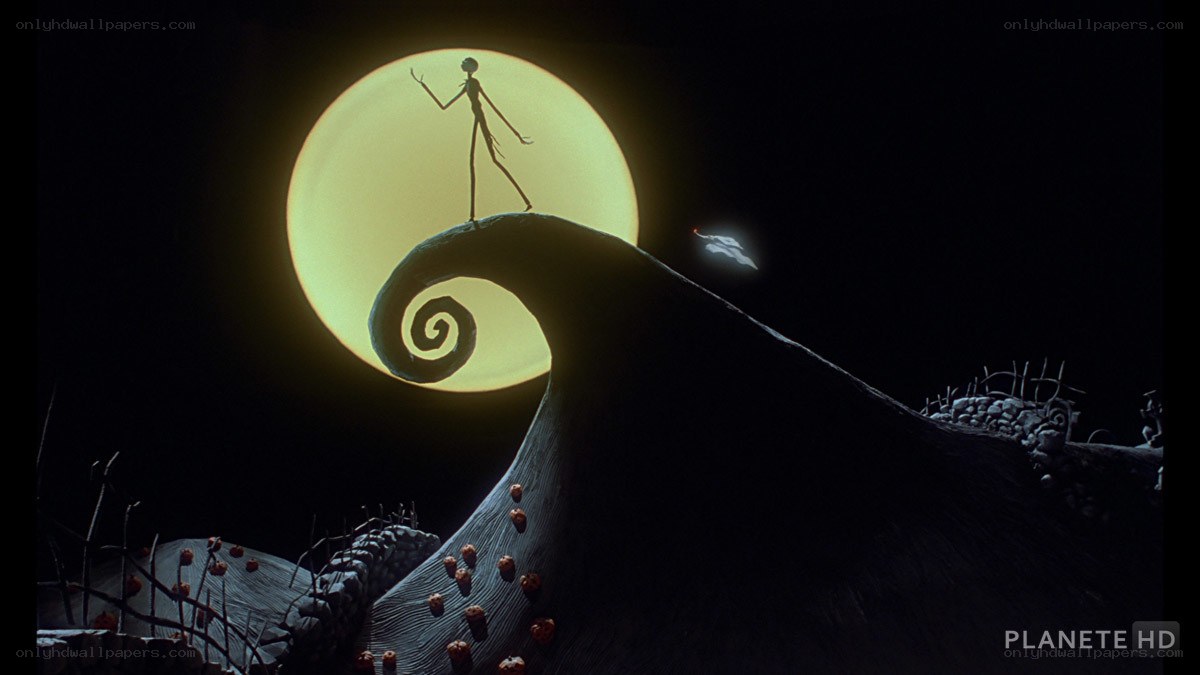Jack Skellington under the moon