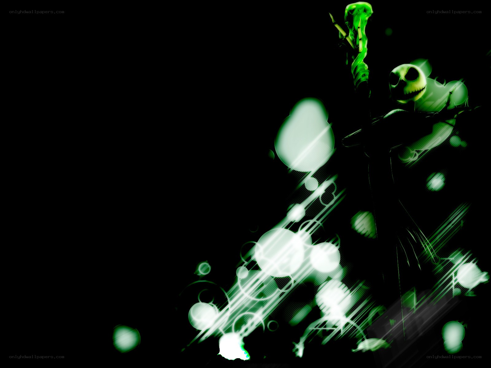 Jack Skellington with green lights