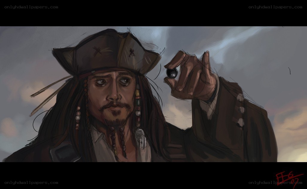Jack Sparrow holding a coin