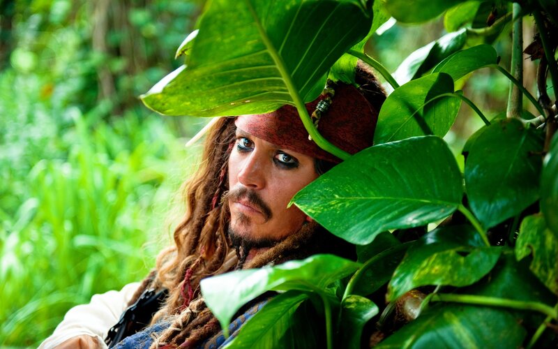 Jack Sparrow in jungle foliage
