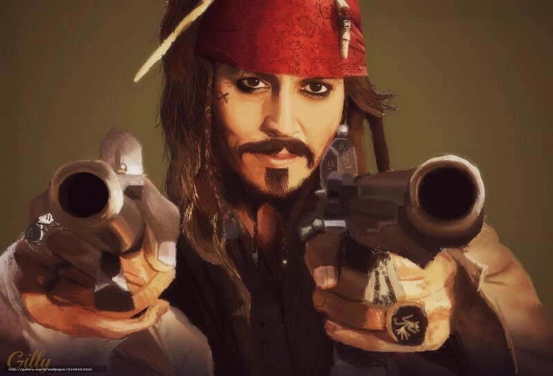 Jack Sparrow with pistols