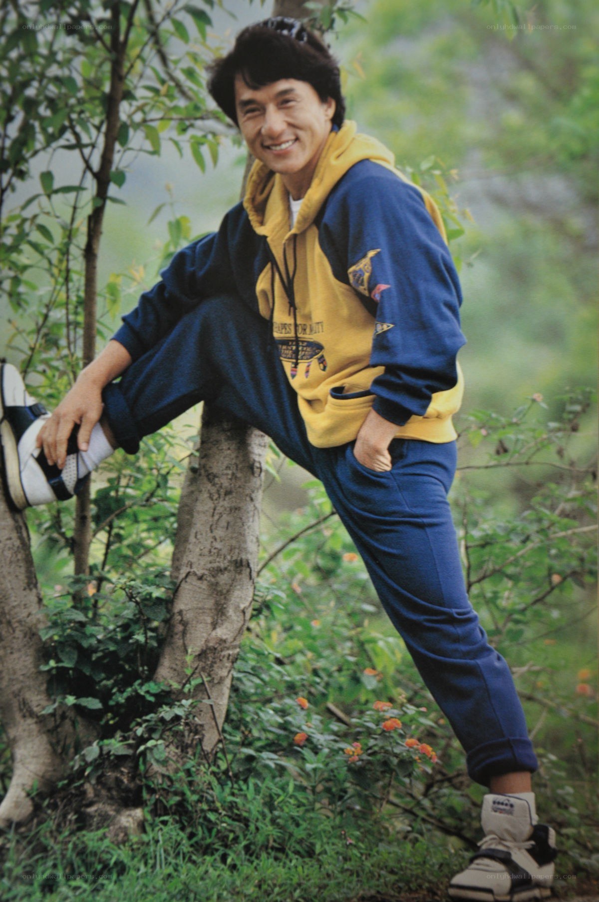 Jackie Chan in a tracksuit