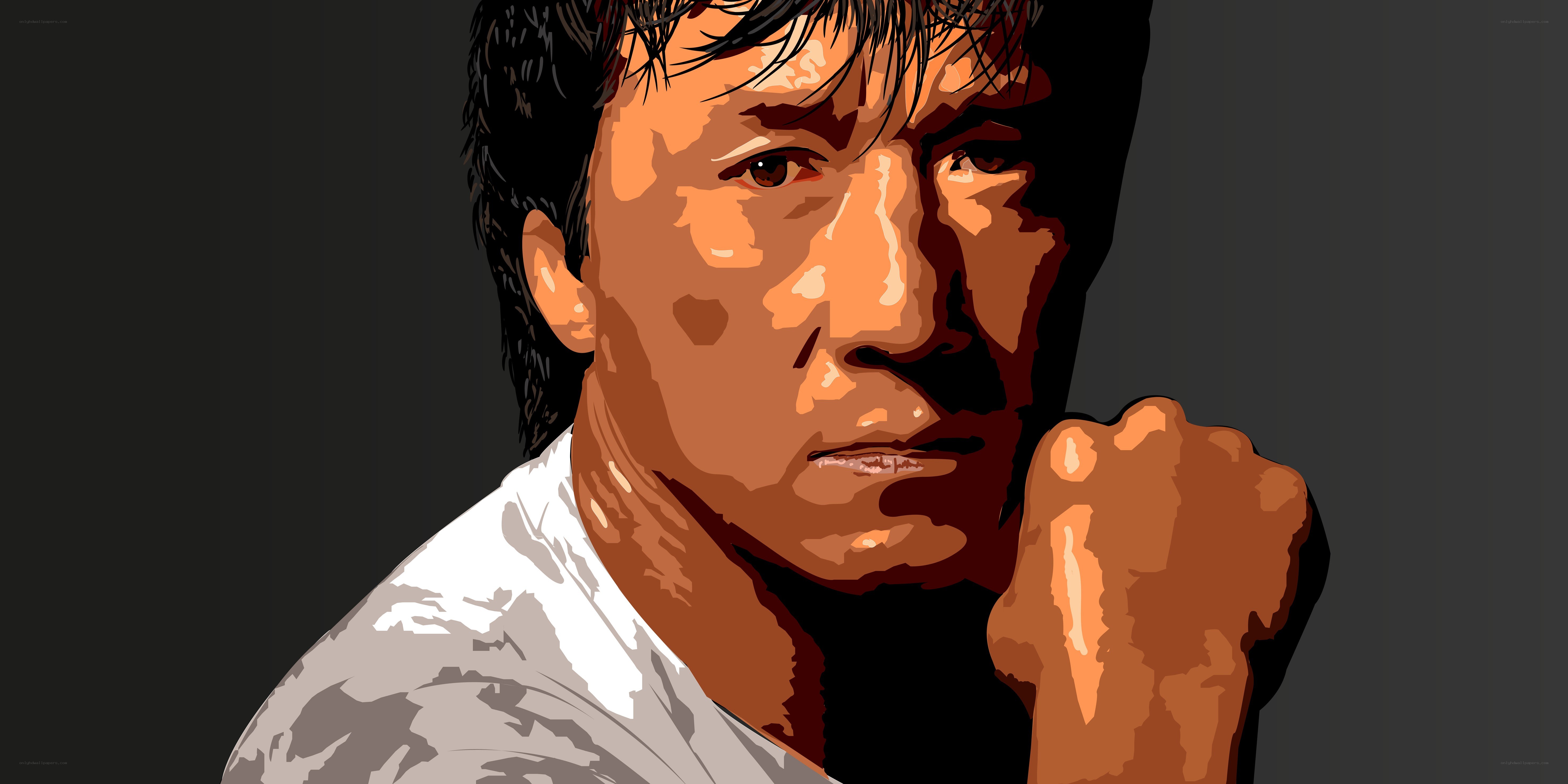 Jackie Chan in fighting pose