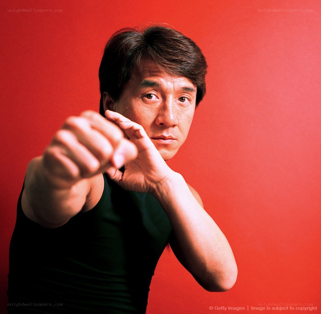 Jackie Chan in fighting pose