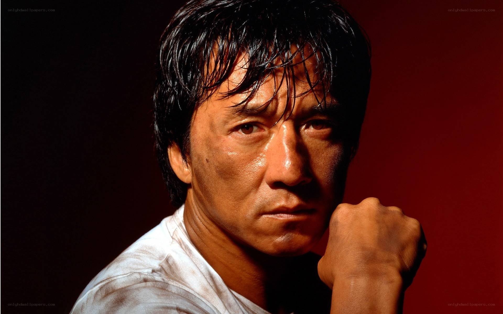 Jackie Chan in intense pose