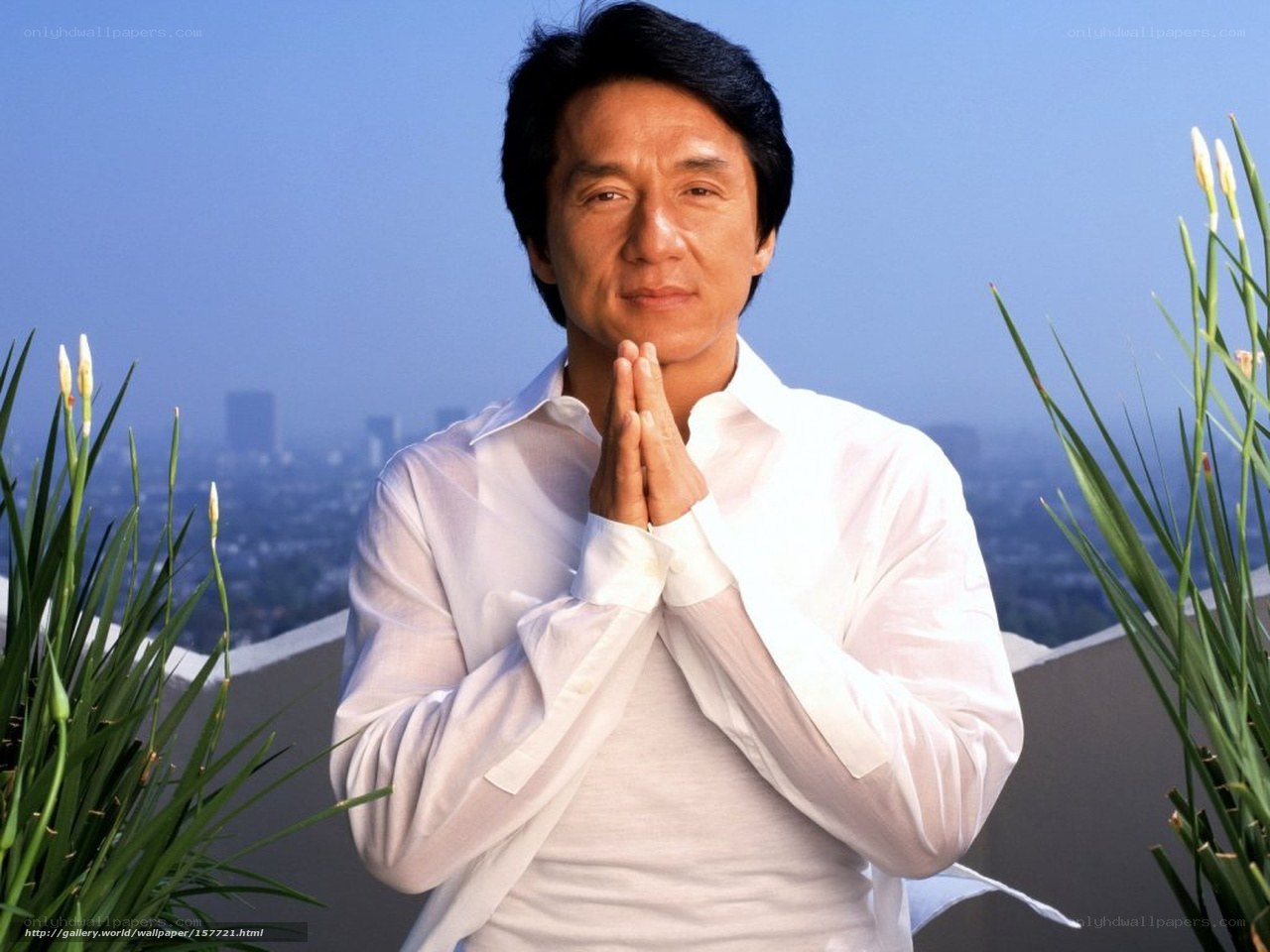 Jackie Chan in white shirt
