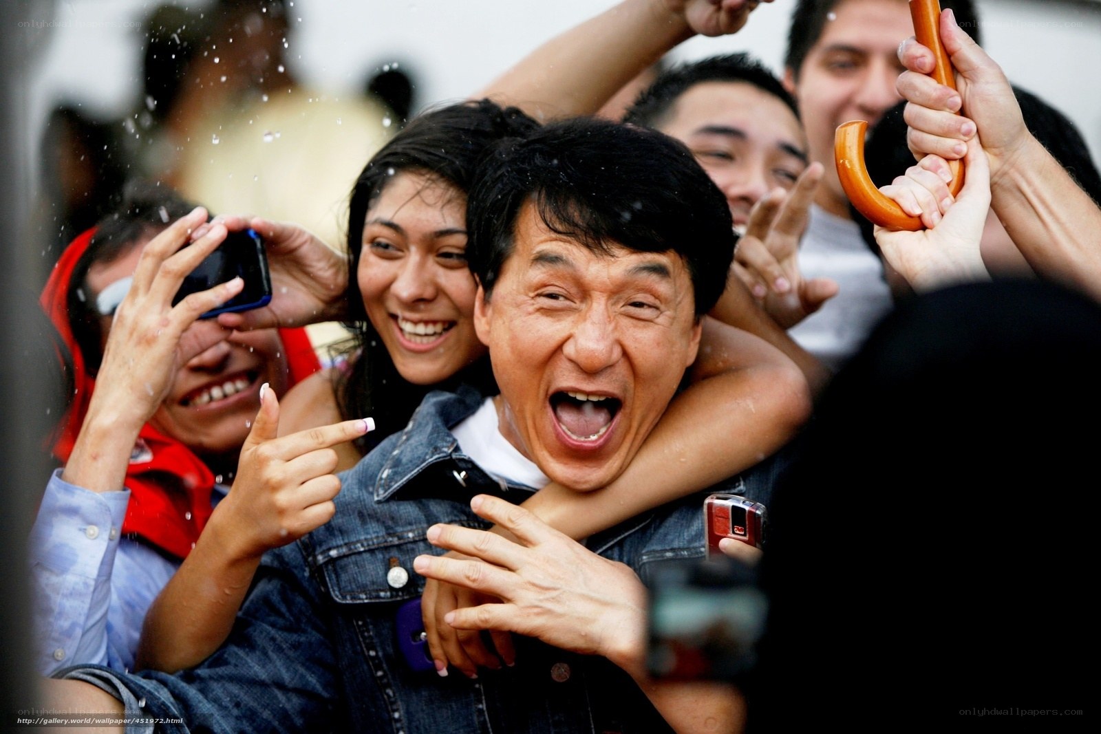 Jackie Chan with fans