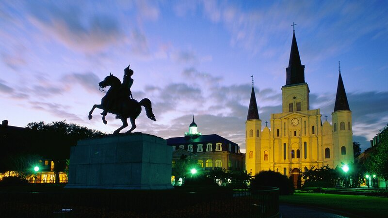 Jackson Square at dusk