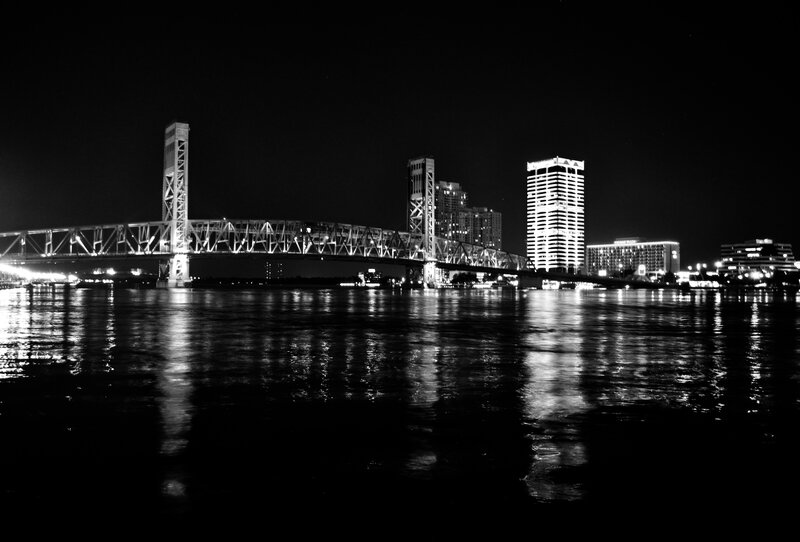 Jacksonville bridge at night