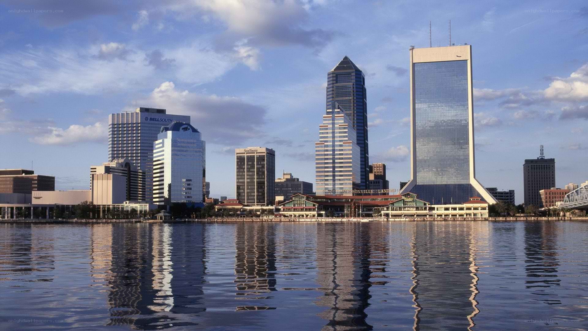 Jacksonville skyline at dusk