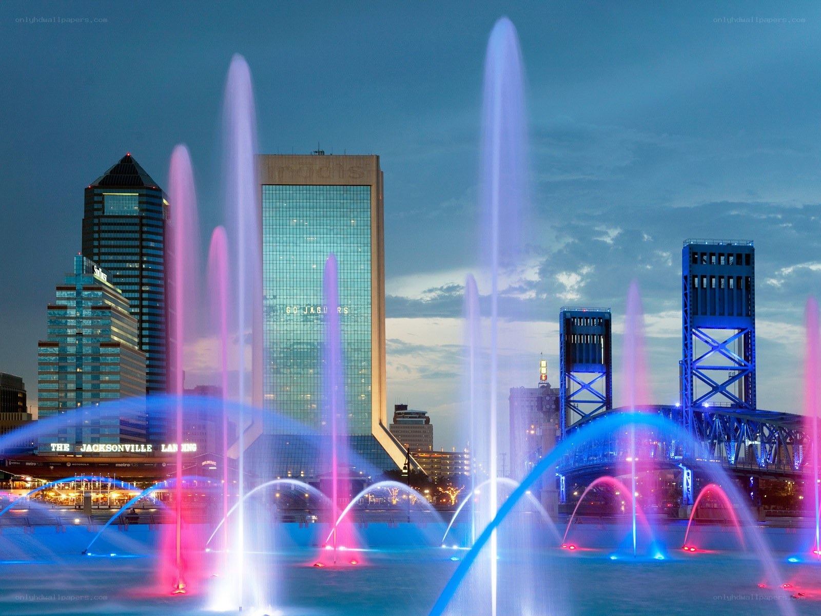 Jacksonville skyline at dusk