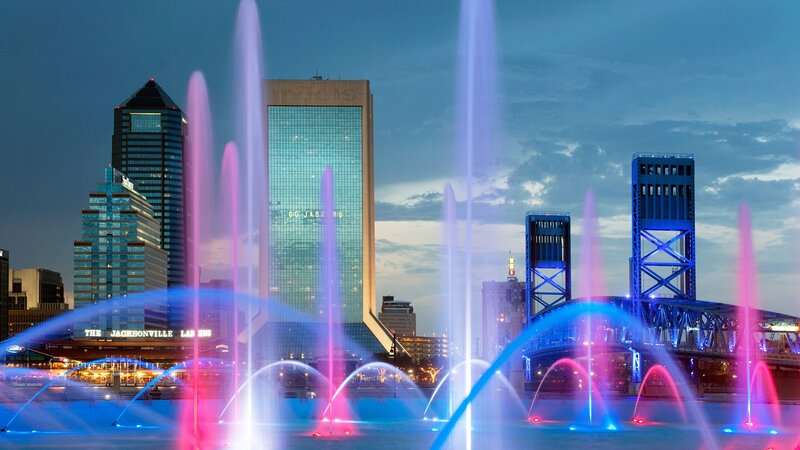 Jacksonville skyline at dusk