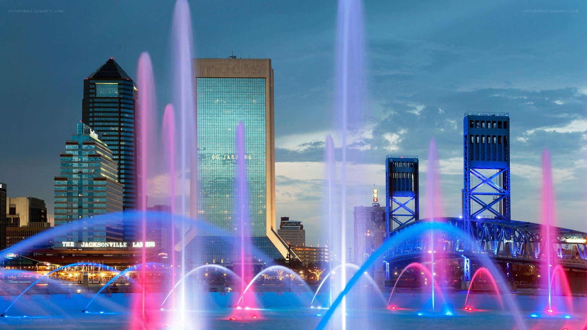 Jacksonville skyline at dusk