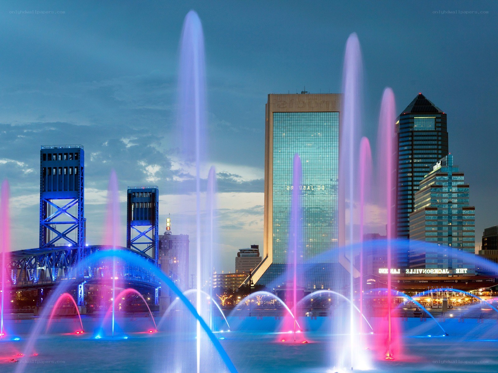 Jacksonville skyline at dusk